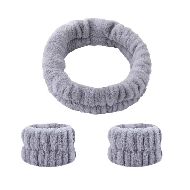 Face Wash Headband Wristband Set Makeup Headband Head Band Pure Color