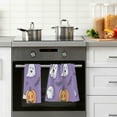 thumbnail image 4 of Yayeee 100% Cotton Hand Towels for Bathroom 16" x 28" Soft Absorbent Kitchen Towel, Halloween Ghosts Purple, 4 of 7