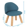 thumbnail image 4 of Oumilen Upholstered Kids Indoor Accent Chair with Wooden Legs, Blue Linen, 4 of 6