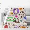 thumbnail image 1 of Fotbe Dog Doing Yoga Manta de Franela Acolchonada con Estampado, Súper Suave y Esponjosa, Extra Grande para Sofá, Cama, Uso Todo el Año-40"x30", 1 of 7