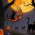 thumbnail image 5 of BNNG Black Cat Decor On White Moon Stained Glass Window Hanging Suncatcher for Windows Panels Sun Catcher Halloween Ornament Decoration Memorial Gift for Lover Cat, 6 inches, 5 of 7
