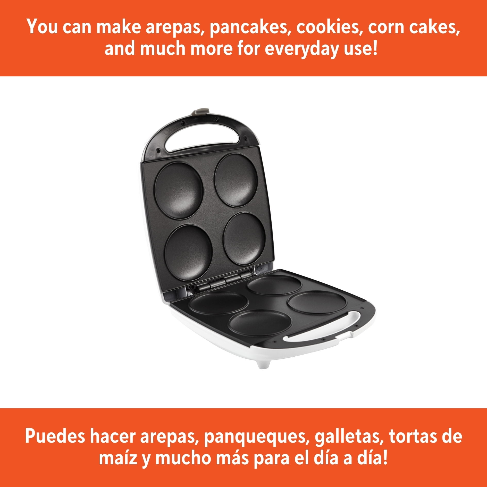 IMUSA 4 Slot Electric Arepa Maker, White