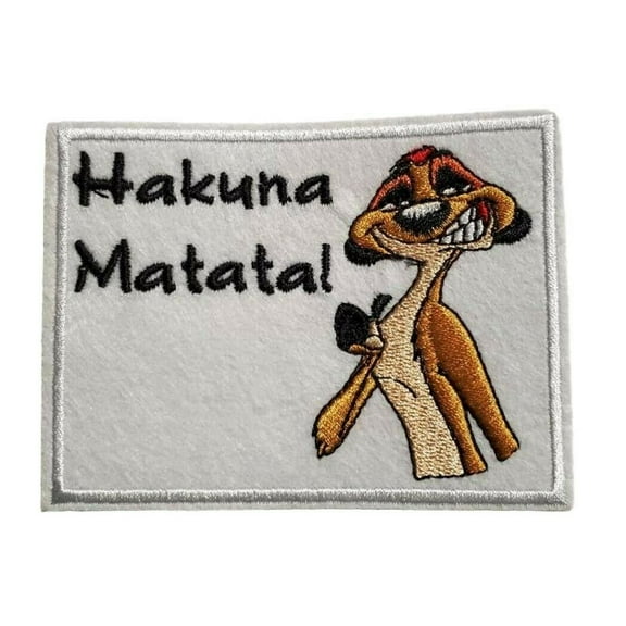Lion King Timon Hakuna Matata 4 Inches Wide Embroidered Iron On Patch