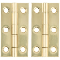 National Hardware N211-235 Decorative Narrow Hinge, 2 in H Door Leaf, 0.04 in Thick Door Leaf, Brass, Solid Brass, 5 lb