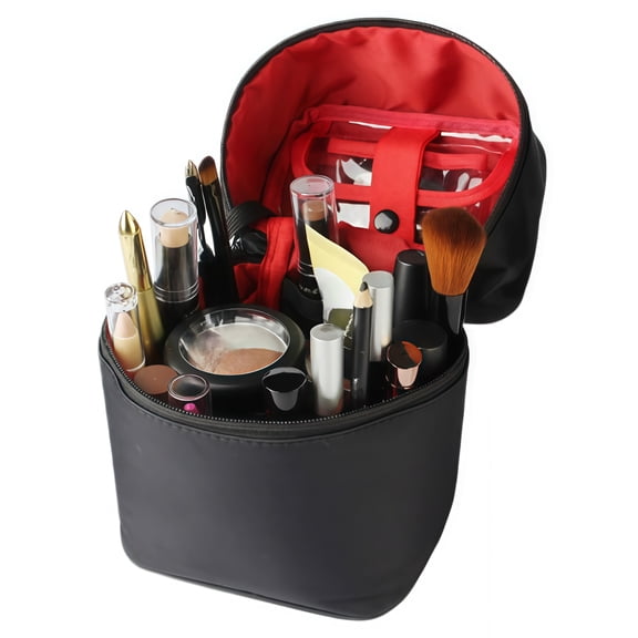 Portable Waterproof Makeup Bag In Pink Travel Organizer Cosmetic Case