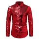 thumbnail image 5 of Camisa de lentejuelas metálica INSPIRE CHIC para hombres, casual, de botones, estilo fiesta, brillante, roja L, 5 of 5