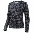thumbnail image 2 of HANG TEN by Hang Ten Women's Rash Guard Long Sleeve Swim Shirt UV Protected, Black & White, 2 of 2