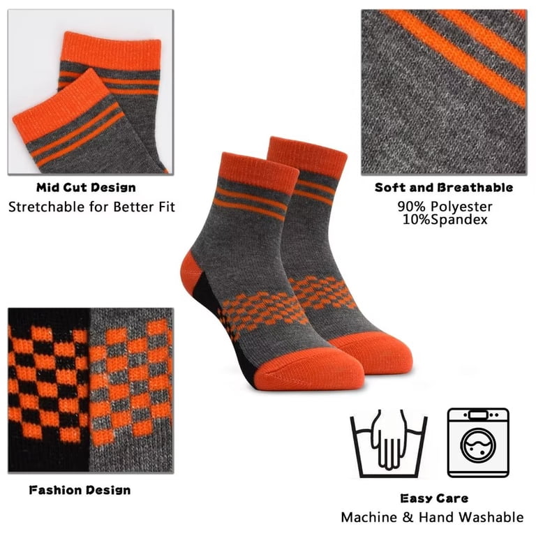 Tphon Boys Crew Socks 12-Pack Plaid Design photo 3