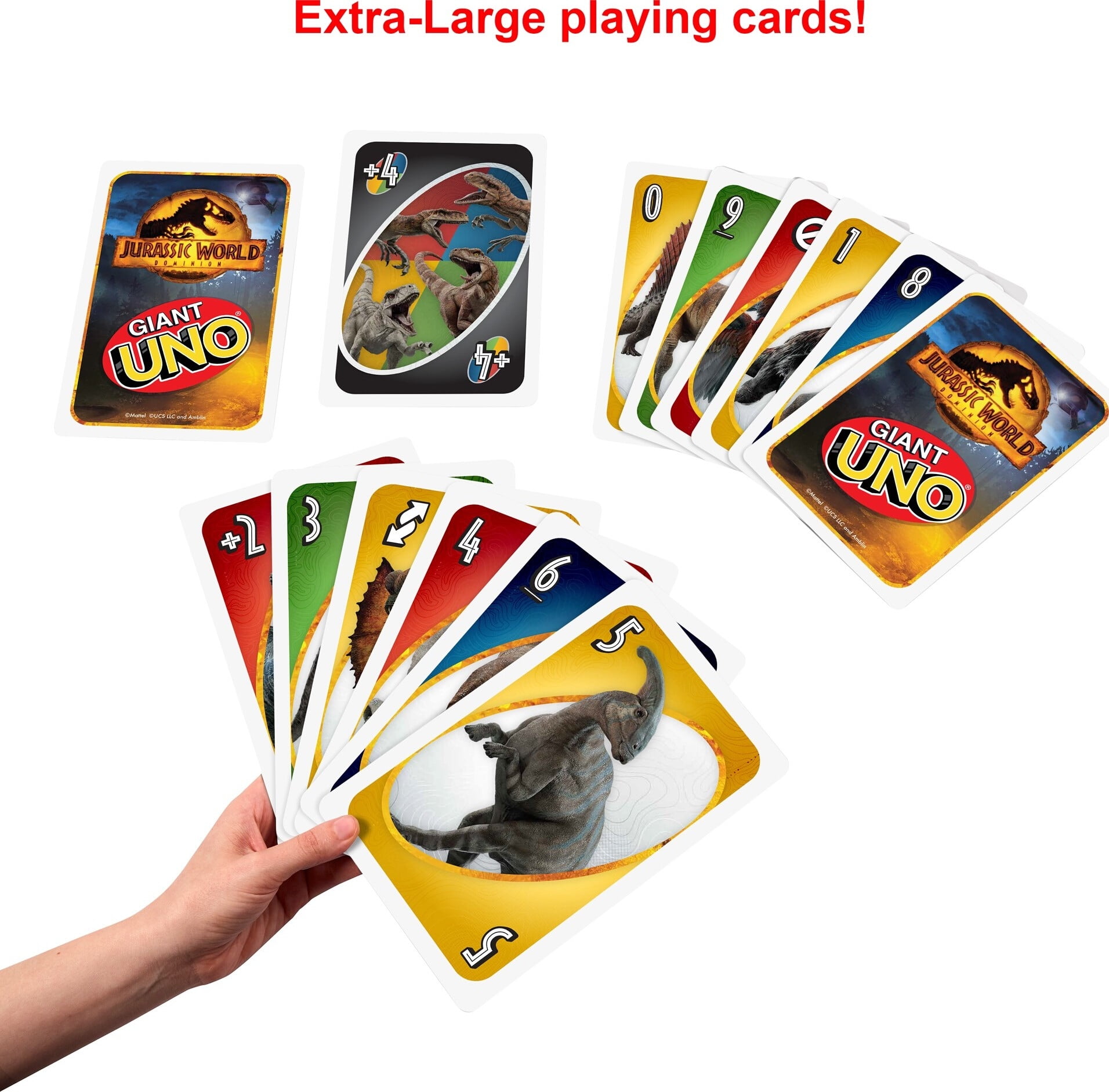 Buy Giant UNO Jurassic World Dominion Card Game with Oversized Movie