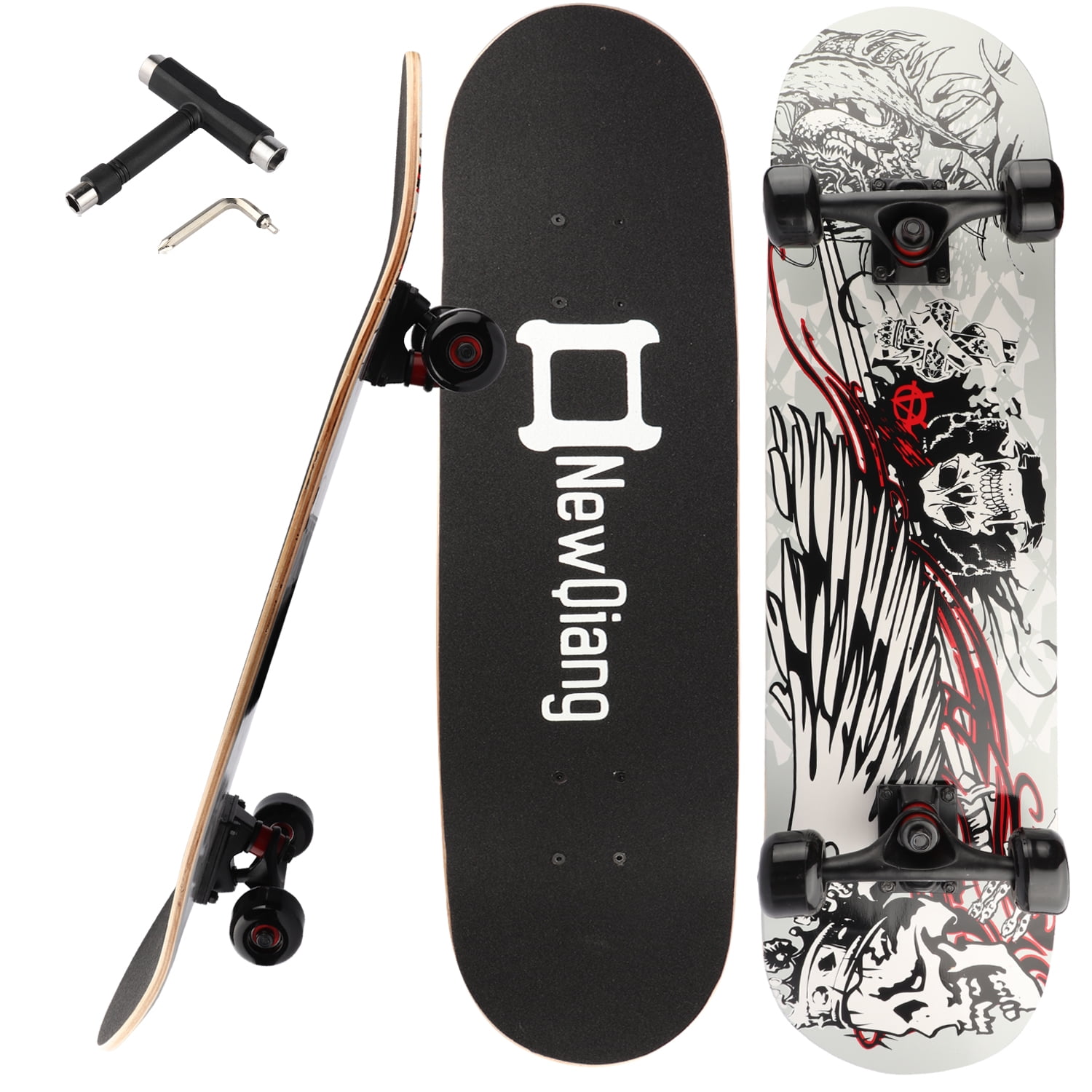 Twisted Luipaard schade Skateboards Complete for Adult Youth Kid and Beginner - 31" Double Kick  Concave Street Skateboard 8 Layer Alpine Hard Rock Maple Deck ABEC-9  Bearings Includes T-Tool - Walmart.com