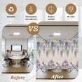 thumbnail image 3 of Purple Flowers Window Privacy Film, Weeping Spring Floral Rustic Pastoral Static Cling UV Sun Blocking Heat Control Window Tint Day and Night, Non-Adhesive One Way Windows Privacy Cover 17.7''x78.7'', 3 of 4