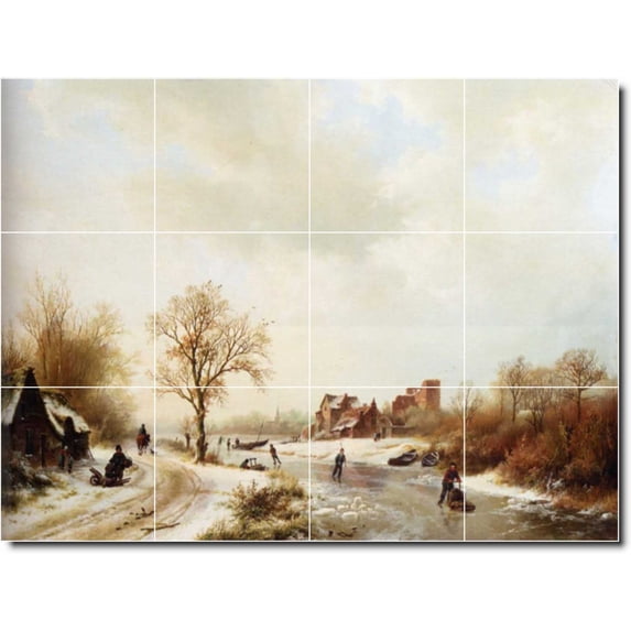 Ceramic Tile Mural-Barend Koekkoek Country Painting 56. 48" w x 36" h using (12) 12 x 12 ceramic tiles