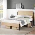 thumbnail image 4 of Eastvita Natural Rattan Full Bed Frame - White Oak Finish/Rattan Headboard/Platform Design with Under-Bed Storage, 4 of 6