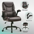 thumbnail image 4 of JONPONY Big and Tall Office Chair Wide Seat Ergonomic Computer Desk Chair High Back Executive Leather Chair Adjustable Task Chair Lumbar Back Support 8 Hours Heavy Duty Design,Dark Brown, 4 of 14