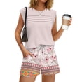 thumbnail image 2 of Two Piece Sets for Women Trendy Short Sets Beach Vacation Clothes Airport Travel Cruise Summer Outfits Light pink 2XL, 2 of 6