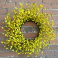 thumbnail image 3 of 22" Yellow Forsythia Wreath, 3 of 5