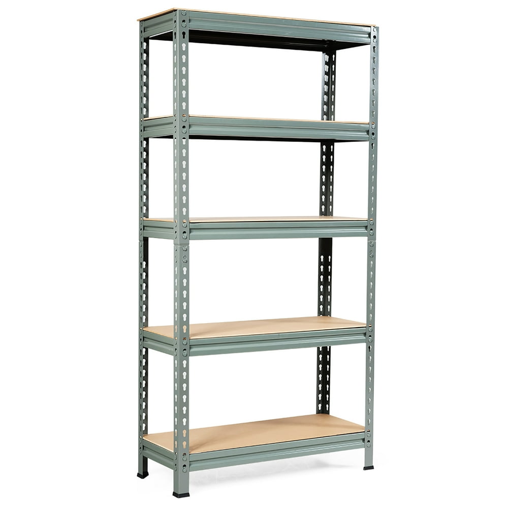 Costway 5Tier Metal Storage Shelves 60'' Garage Rack W/Adjustable
