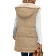 thumbnail image 6 of NAYTOAO Women Long Puffer Vest: Fall Zip up Reversible Fleece Jacket Winter Warm Sleeveless Hooded Coat with Pockets, 6 of 10
