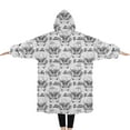 thumbnail image 2 of Oversized Wearable Blanket Hoodie,White Highland Cow Bathtub Flower Pattern Sherpa Blanket Hoodie with Super Pockets,Super Warm Fuzzy Pullover for Women & Men, 2 of 6