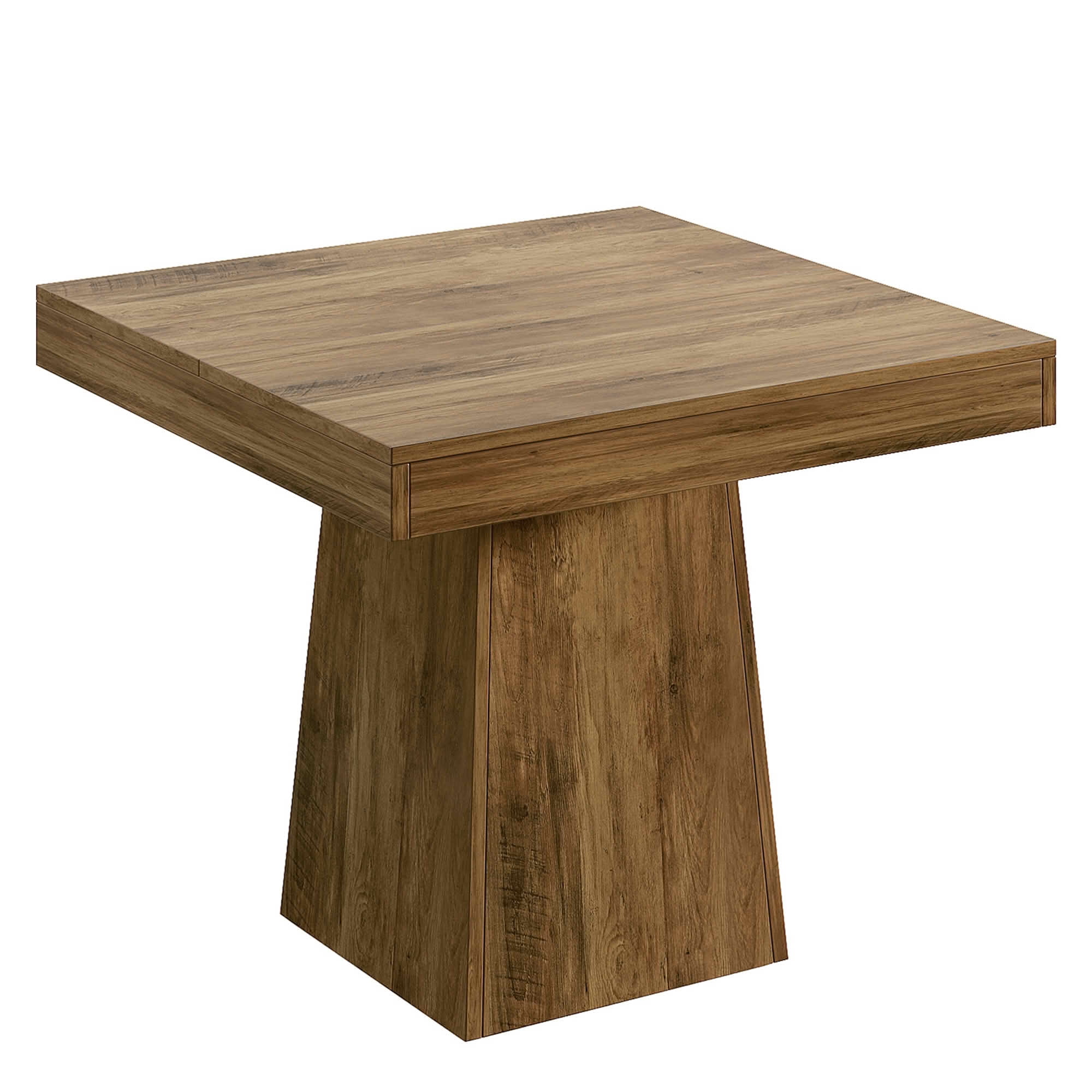 MAYEERTY 31.5 Inch Square Dining Table, Small Farmhouse Industrial Kitchen Dinner Table with Thick Tabletop and Pedestal Base for 4 People