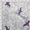 thumbnail image 4 of oneOone Viscose Jersey Purple Fabric Asian Japanese Floral Birds With Plants Diy Clothing Quilting Fabric Print Fabric By Yard 60 Inch Wide, 4 of 4