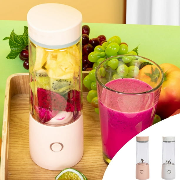Xihbxyly Exprimidor Portátil, Recargable Por Usb, 4 Cuchillas Ultraligeras para Batidos, Diseño Ligero, Licuadora de Frutas Frescas, Fácil de Limpiar, Ideal para El Hogar, La Oficina, Viajes y El Gim