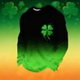 thumbnail image 1 of Ceisia Men's Loose Fit Waffle Knit Sweatshirt - St. Patrick's Day Gradient Festive Print Green S Gifts, 1 of 5