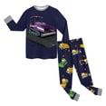 thumbnail image 5 of Zshosam Kids Pjs Pajamas Set for Boys Girls Button Down Long Sleeve Sleepwear Lightweight Elastic Waist Pants Set Size 7T 8T,(Navy 7-8 Years), 5 of 5
