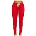 thumbnail image 2 of qolati Womens Slim Fit Leggings Pants Elastic Waist Drawstring Pencil Pants Casual Fitness Workout Sweatpants, 2 of 6