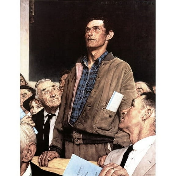 Marmont Hill "Freedom Of Speech" by Norman Rockwell Painting Print on Canvas