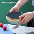 thumbnail image 3 of Set of 5 Plastic Plates With Holder Durable Shatterproof Deep Plates Solid, 3 of 4