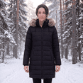 thumbnail image 4 of Women's Winter Coats Long Warm Thicken Puffer Jackets Outwear With Removable Faux Fur Hood, Black XL, 4 of 8