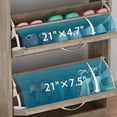 thumbnail image 5 of Shoe Storage Cabinet with 3 Flip Drawers, Slim Shoe Cabinet for Entryway, Hidden Shoe Organizer, Wooden Narrow Shoe Rack Cabinet with Removable Shelf, Diagonal Louver Door, Wood Color, 5 of 14