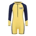 thumbnail image 1 of Haitryli Kids Rash Guard Swimsuit Boys Front Zip Swimwear Long Sleeve Bathing Suit UV Protection Yellow 4XL, 1 of 7