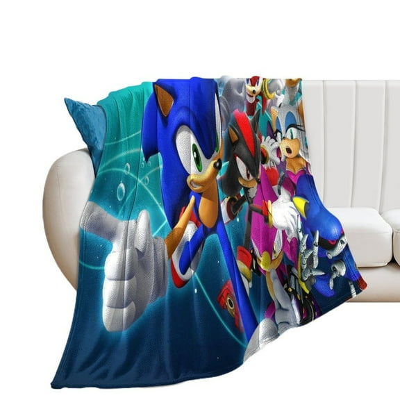 Wp3855516-sonic-the-hedgehog-movie-wallpapers Luxury Flannel Blanket - Super Soft Anti-Static Plush Warm Blanket for Sofa Bed - Extra Large Cozy Blanket for Men and Women, Home Decor Gift.