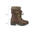thumbnail image 3 of BURUDANI Kids Girls Fashion Winter Warm Snow Boots Mid Calf Outdoor Combat Boots BROWN Size 8, 3 of 4