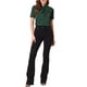 thumbnail image 2 of BLUSA DE SATÉN ELEGANTE CON NUDO EN EL CUELLO PARA MUJERES CHIC, CAMISA DE OFICINA DE MANGA CORTA Y BOTONES, TAMAÑO S, VERDE OSCURO, 2 of 6