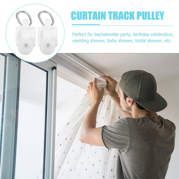 Hemobllo 50Pcs White Curtain Rail Carrier Hooks Compatible with Plastic Track Systems for Home