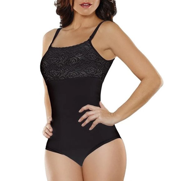 Faja Body Panty Colombiano Encaje Termica Negro T-CH Bonevil 1473 Negro