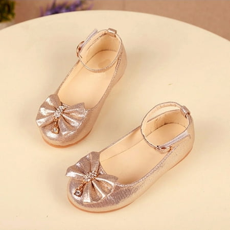 

Infant Kids Baby Girls Pearl Crystal Bling Bowknot Single Princess Shoes Sandals