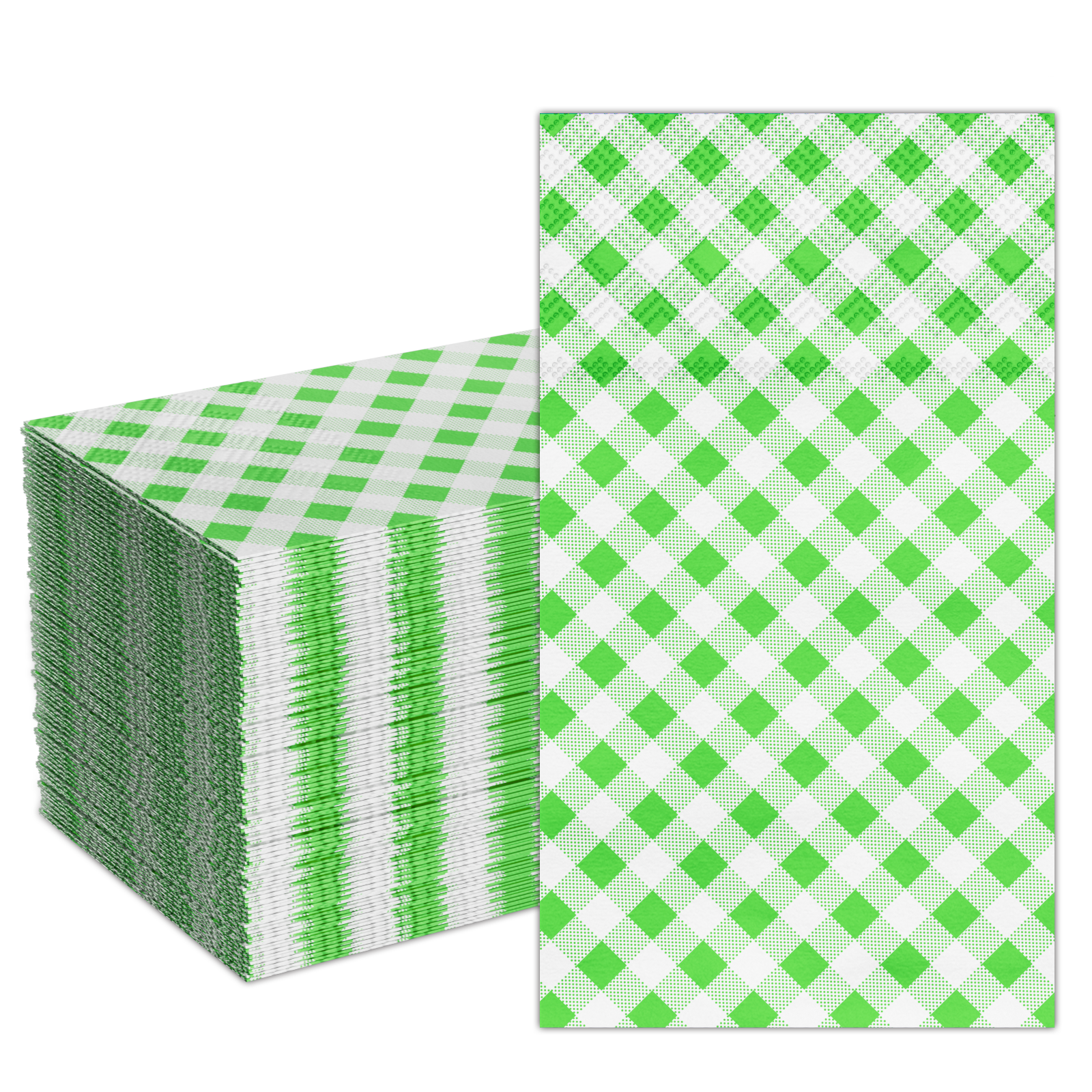 DYLIVeS 80 Count Guest Napkins Green Napkins Buffalo plaid Napkins Disposable Towels Gingham Napkins 3 Ply Disposable Paper Dinner Napkins Yellow and White Checkered Napkins - image 1 of 7
