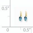 thumbnail image 2 of 14K Yellow Gold 6x4mm Oval Blue Topaz Leverback Dangle Earrings, 2 of 5
