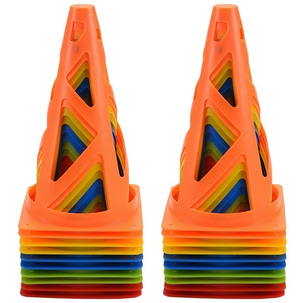 20x Conos de Entrenamiento de FúTbol Conos de Marcador Plegables Una Prueba de Viento Conos de Agilidad
