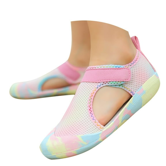 Krdevn Kids' Water Shoes, Lightweight Breathable Aqua Socks with Hook-and-Loop Closure, Outdoor Sports Shoes for Beach & Pool,10-11Years