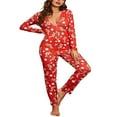thumbnail image 3 of Combinaison Pyjama pour Femmes Christmas Cartoon une-Pièce de Nuit, 3 of 5
