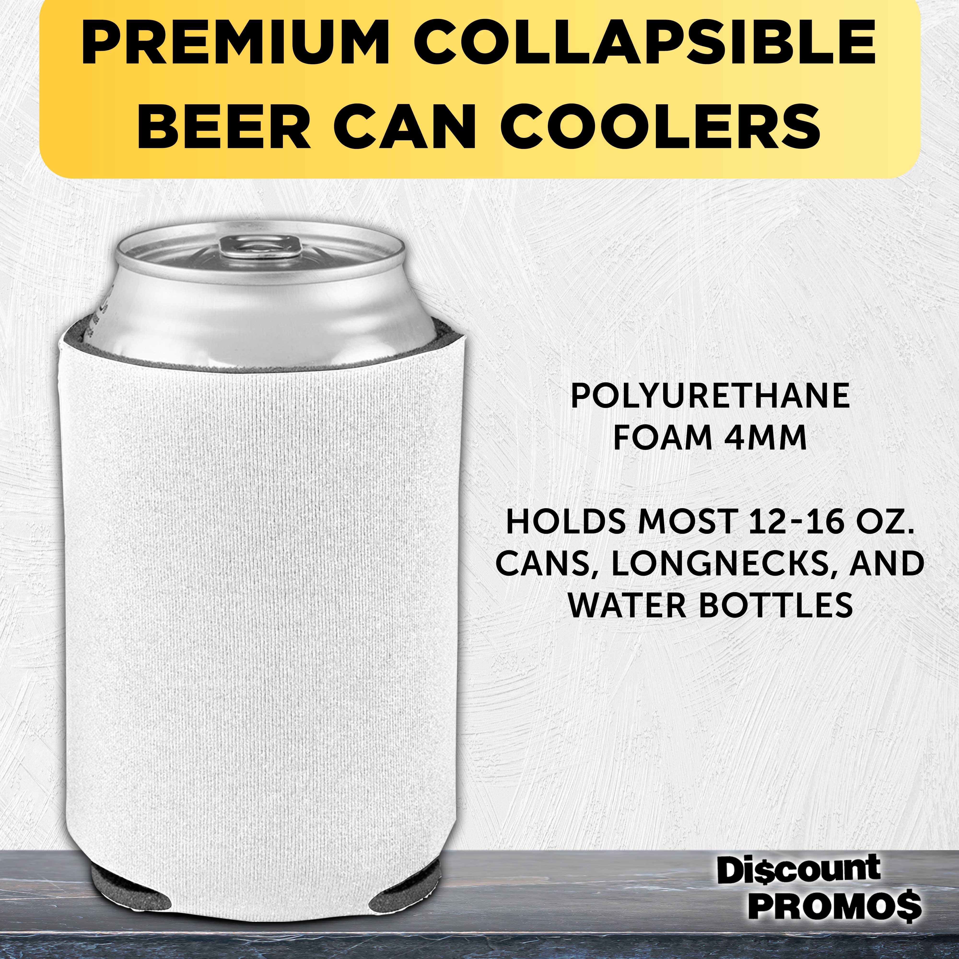 Can Coolers - 25 pack - 4mm Collapsible Beer Holders To Keep Your Beer Cold - Insulated Cans Holder - White