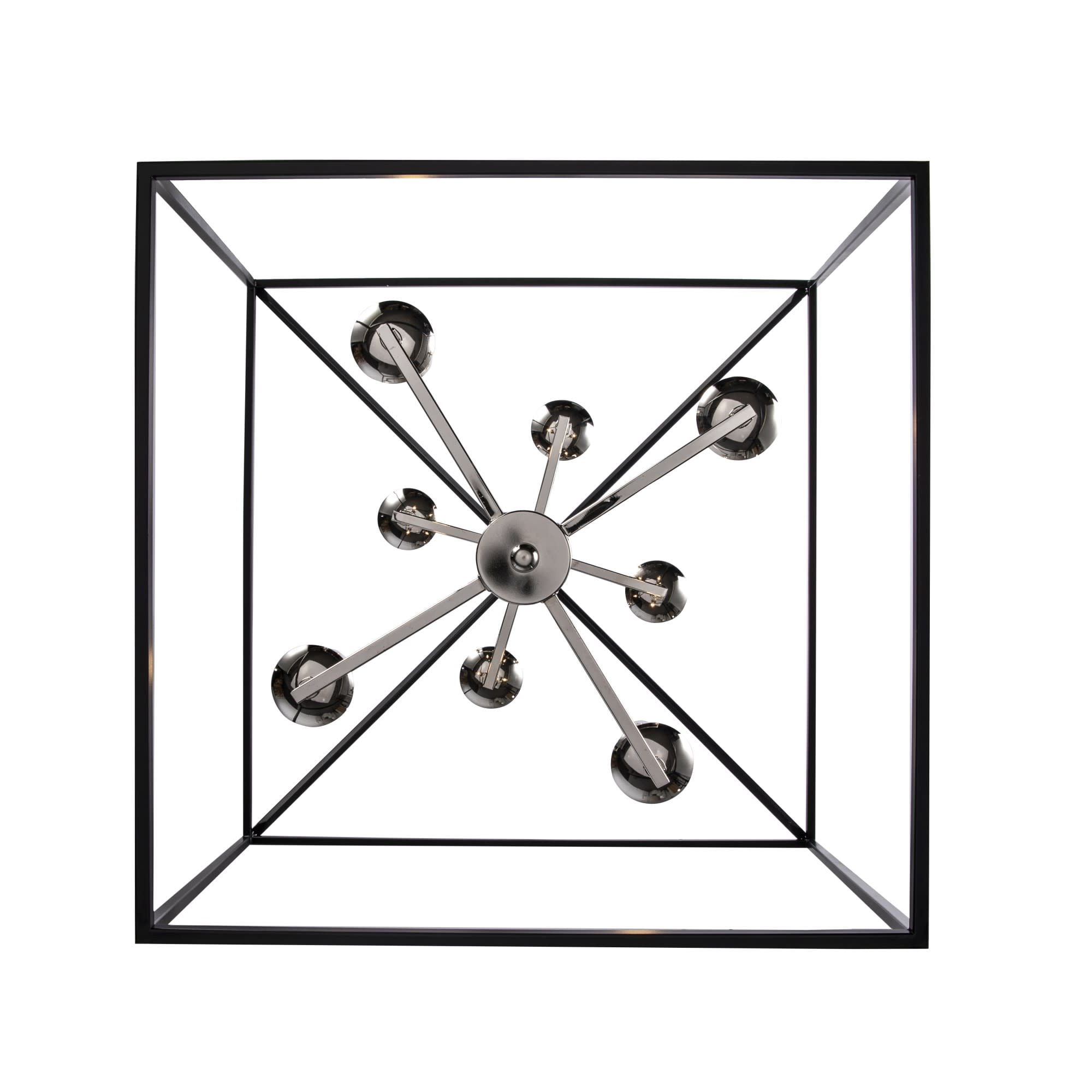 Trans Globe Lighting 10265 BK/AG Lacey 8 Light 26" Wide Taper Candle Lantern Chandelier -