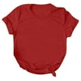 thumbnail image 4 of JGGSPWM Womens Casual Short Sleeve Crewneck T Shirts Classic Summer Basic Tees Red L, 4 of 4