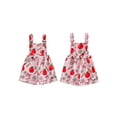 thumbnail image 2 of BemeyourBBs Toddler Baby Girl Back to School Overalls Shorts Outfit Kids Pre Kindergarten Outfit Baby Summer Romper Bib Overalls Clothes Apple Pencil Print Adjustable Strap Jumpsuit with Pocket, 2 of 9