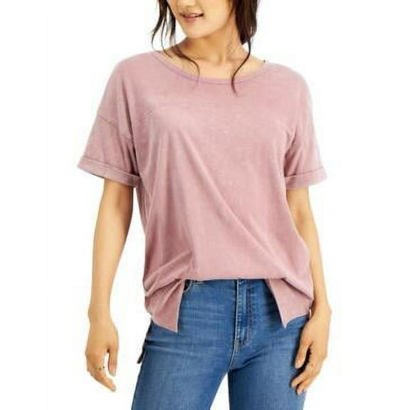 MSRP $29 Hippie Rose Juniors' Mineral Wash T-Shirt Purple Size Medium